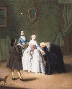 Pietro Longhi A Nobleman Kissing a Lady-s Hand